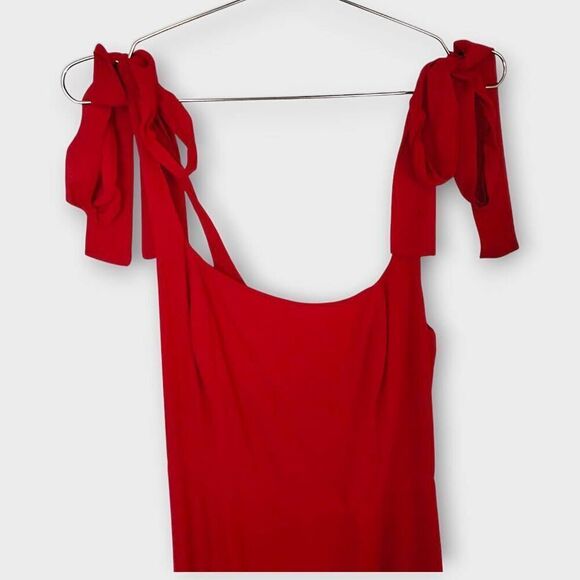 Reformation Womens Dress Sz Small Cherry Red Midi Nadira Glamourcore Princesscor - Picture 5 of 13
